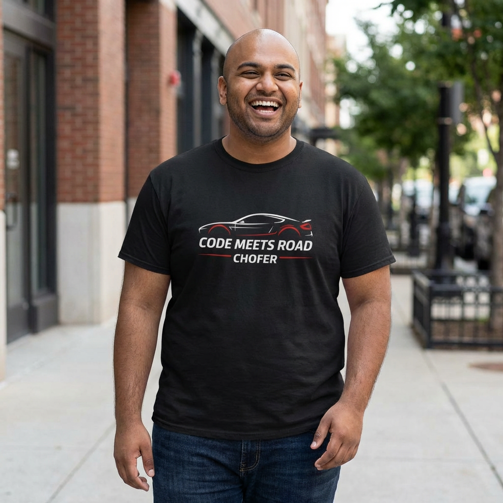 Chofer Logo Tee — Sunset Speed Graphic T‑Shirt
