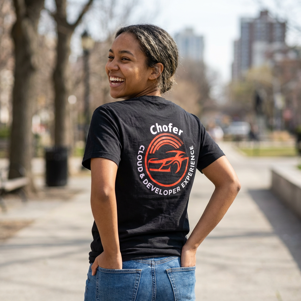 Chofer Logo Tee — Sunset Speed Graphic T‑Shirt