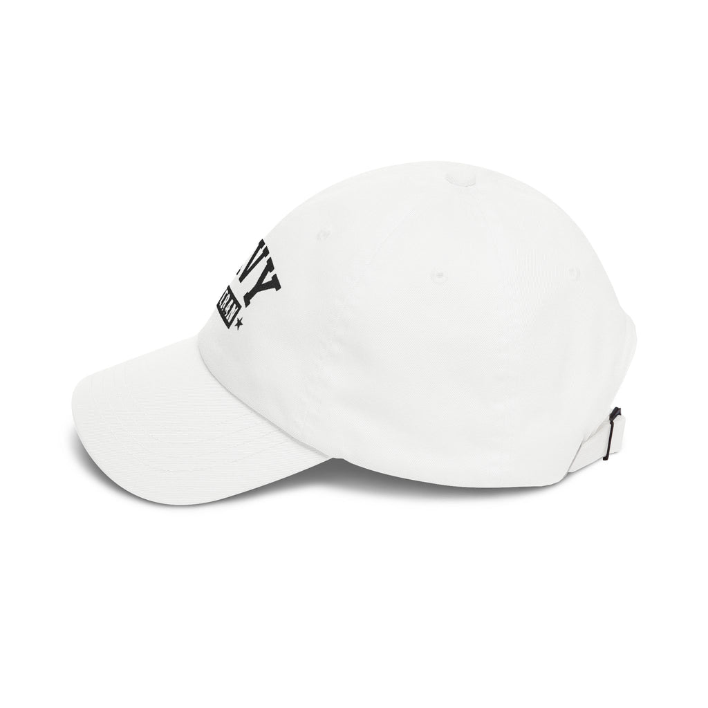 Navy Veteran Classic Dad Cap (White)
