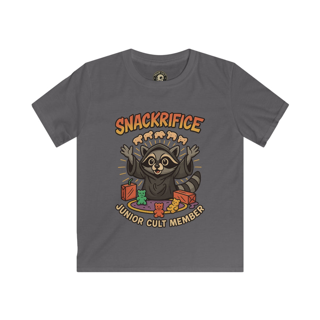 Snackrifice Junior Cult Member Kids Tee - Fun T-Shirt for Kids, Playful Gift, Cool Birthday Shirt, Youth Graphic Tee, Unique Kids Apparel
