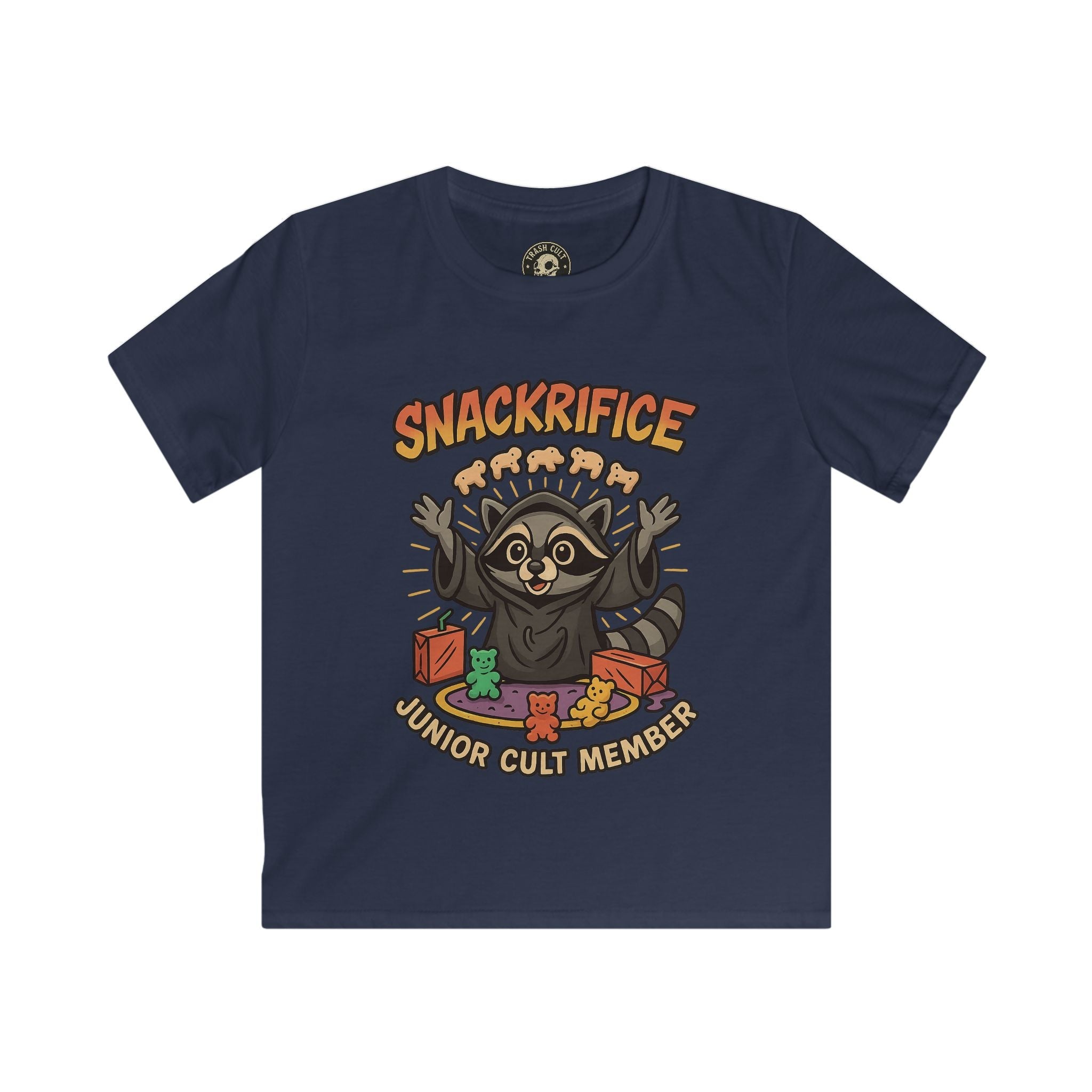 Snackrifice Junior Cult Member Kids Tee - Fun T-Shirt for Kids, Playful Gift, Cool Birthday Shirt, Youth Graphic Tee, Unique Kids Apparel