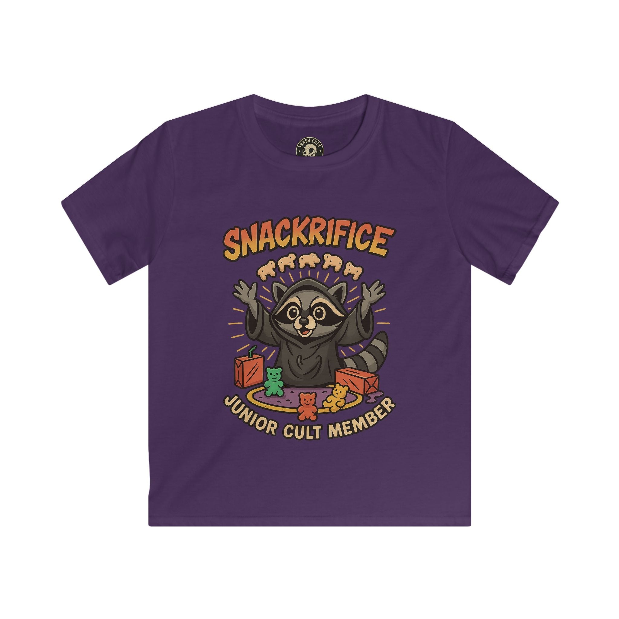 Snackrifice Junior Cult Member Kids Tee - Fun T-Shirt for Kids, Playful Gift, Cool Birthday Shirt, Youth Graphic Tee, Unique Kids Apparel