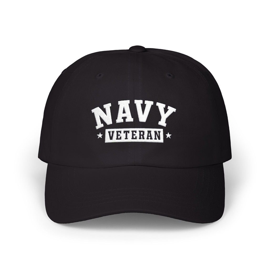 Navy Veteran Classic Dad Cap (Black)