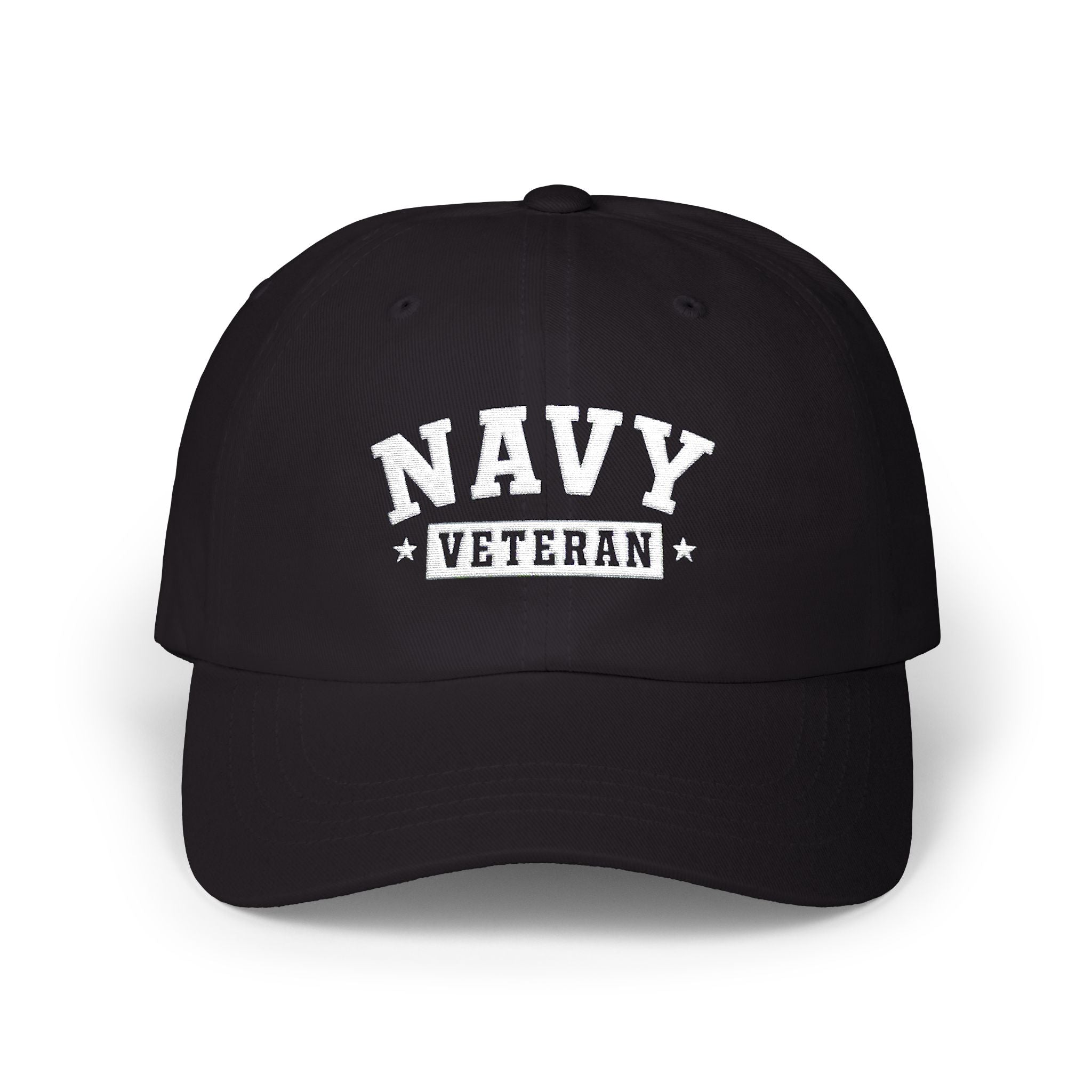 Navy Veteran Classic Dad Cap (Black)