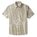 LeosWare® Men's Hawaiian Shirt Short Sleeve Button-up 95% Polyester, 5% Spandex Aloha Surf The Dunes
