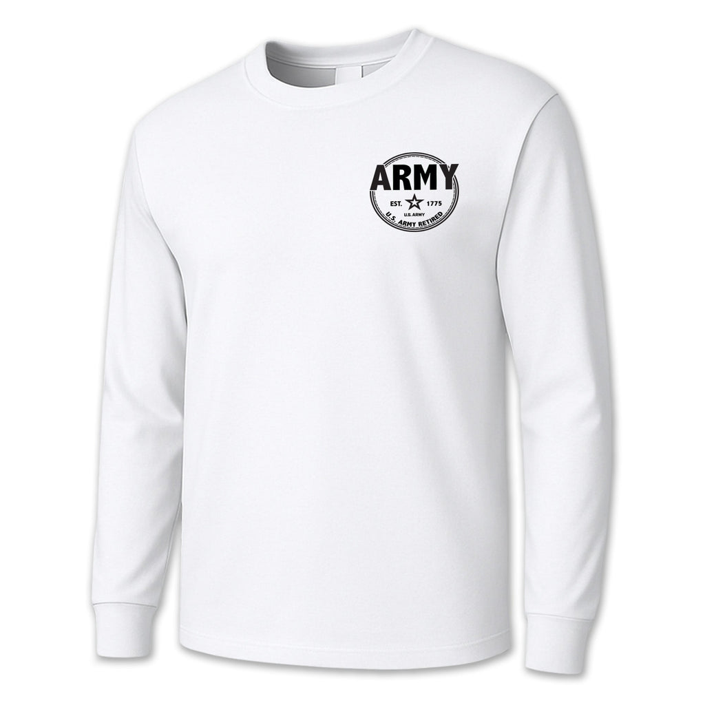 Army Retired Left Chest Long Sleeve T-Shirt