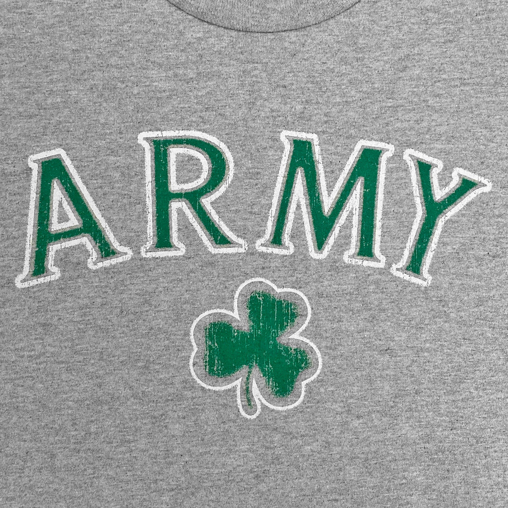 Army Distressed Shamrock T-Shirt (Grey)