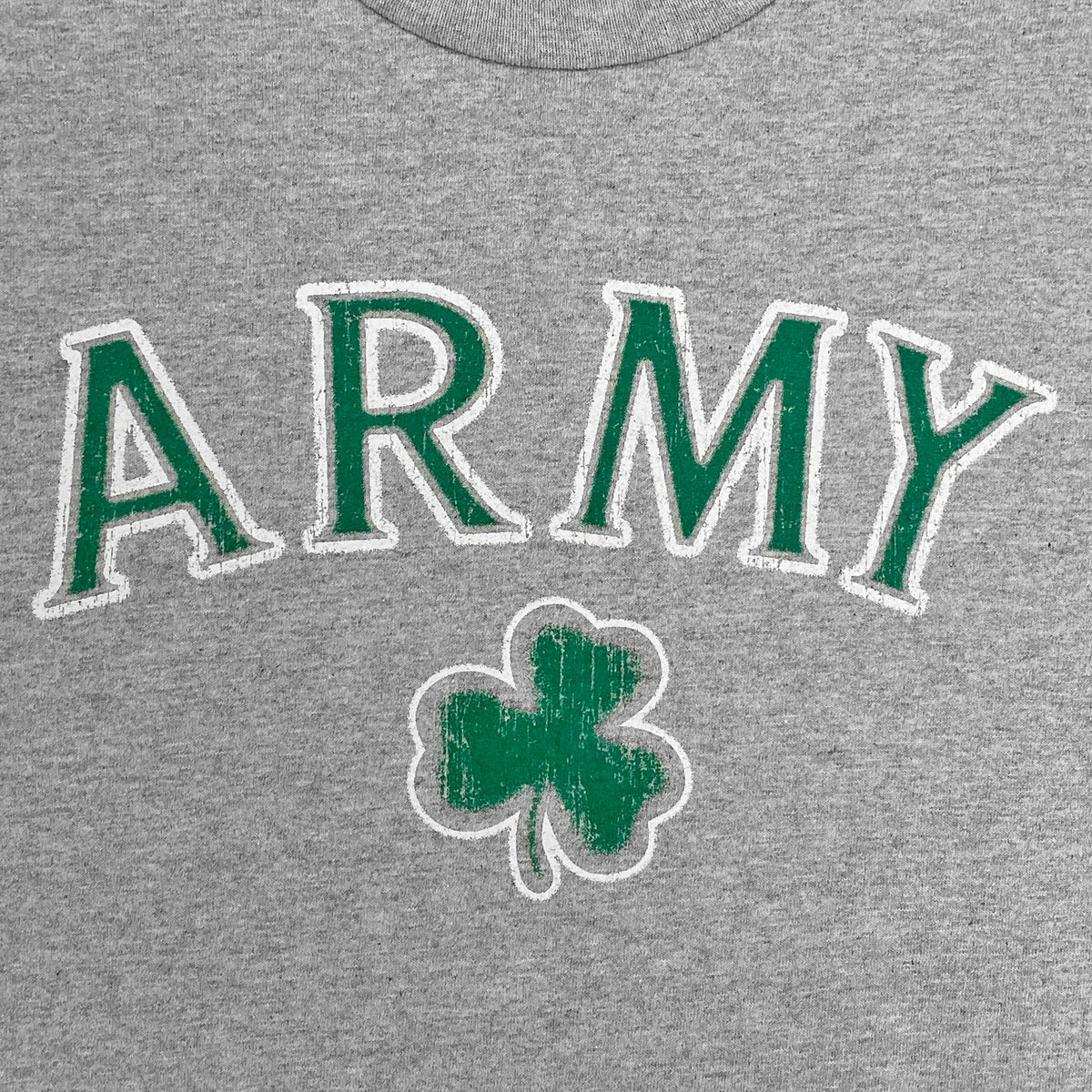 Army Distressed Shamrock T-Shirt (Grey)