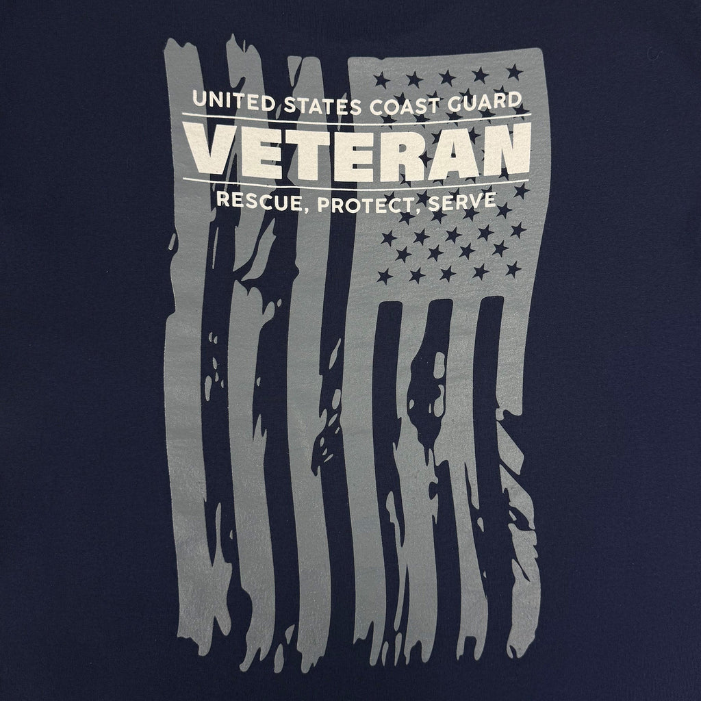 Coast Guard Veteran Flag T-Shirt (Navy)