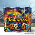 Ecuador 2026 Soccer Cup Global Championship 20oz Tumbler With Lid and Stainless Steel Straw, Fans Football Gift Cup