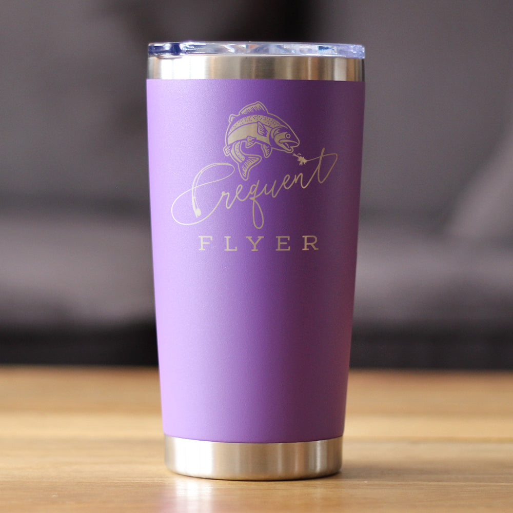 Frequent Flyer Insulated Coffee Tumbler with Sliding Lid Fly Fishing Accessories and Gifts 20oz Stainless Steel Tumbler