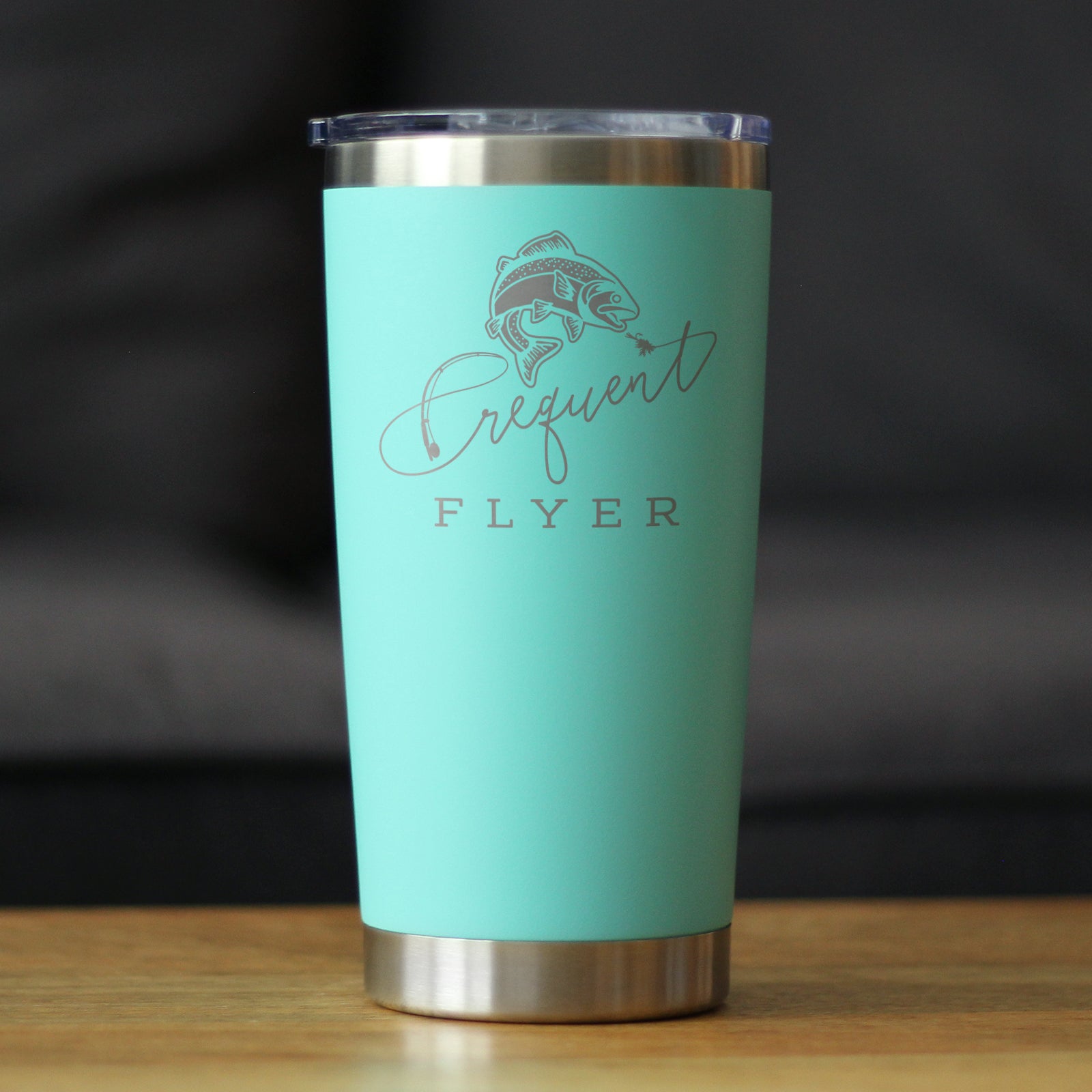 Frequent Flyer Insulated Coffee Tumbler with Sliding Lid Fly Fishing Accessories and Gifts 20oz Stainless Steel Tumbler