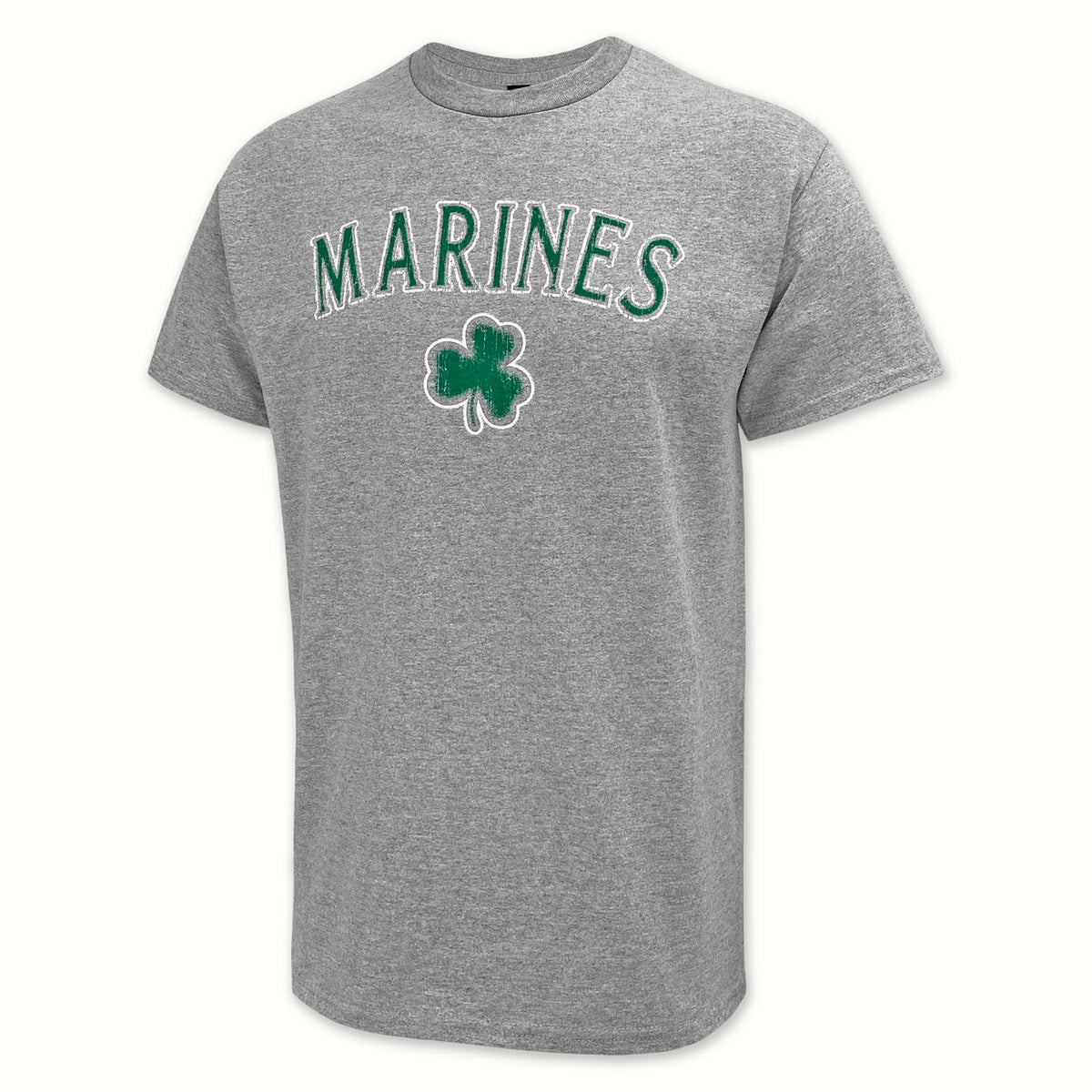 Marines Distressed Shamrock T-Shirt (Grey)
