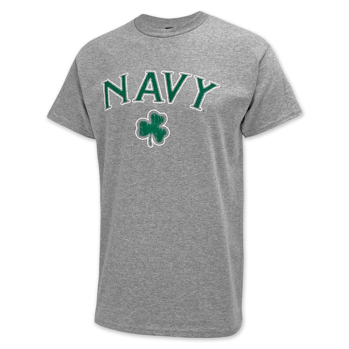 Navy Distressed Shamrock T-Shirt (Grey)