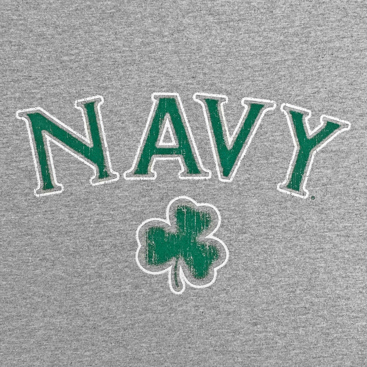 Navy Distressed Shamrock T-Shirt (Grey)