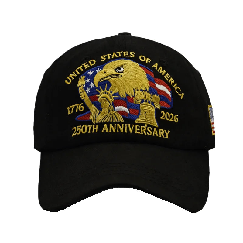 250th US Independence Anniversary Baseball Hat Airy Light Outdoor Cap Gift for Dads and Veterans