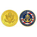 New U.S. NAVY Gold Plated Coin US Navy 250th Commemorative Coins Inciuding Honor Courage Commitment Metal Medal Collection Gift