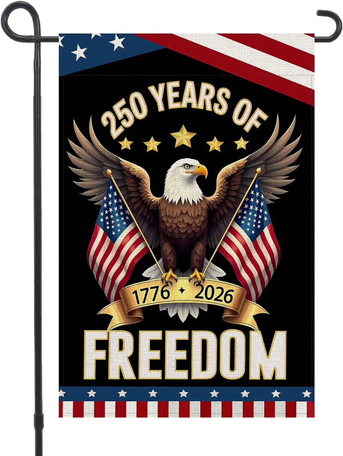 250 Anniversary Usa Flag, American 250 Flag, Patriotic Stars and Eagle Design, 12x18 In Double Sided, 250 year american anni UUL