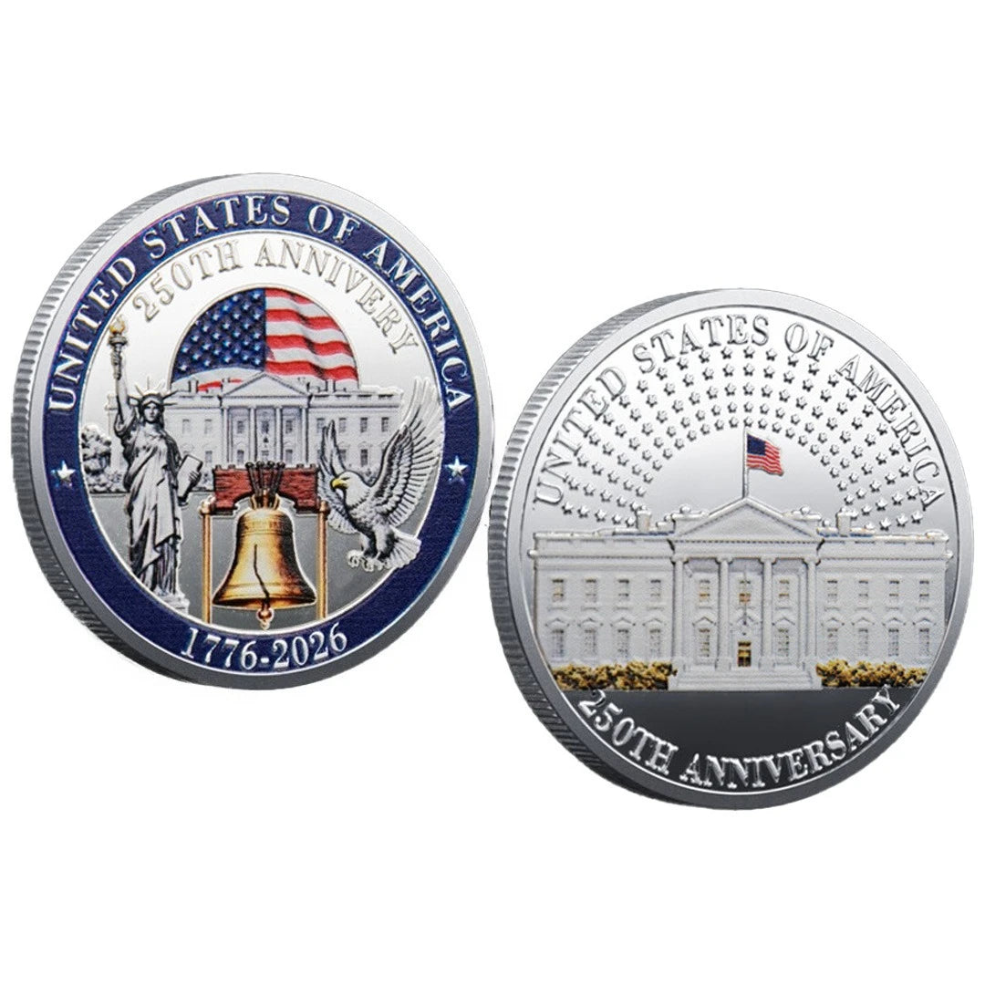 1776-2026 United States of America 250th Anniversary Souvenir Coin Gold Plated The White House Collection Coin