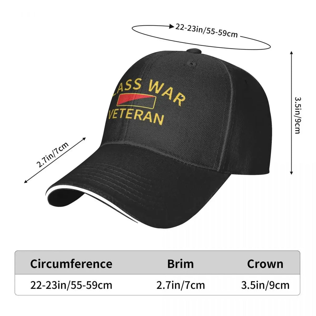Class War Veteran Cap Fashion Casual Baseball Caps Adjustable Hat Hip Hop Summer Unisex Baseball Hats Customizable Polychromatic