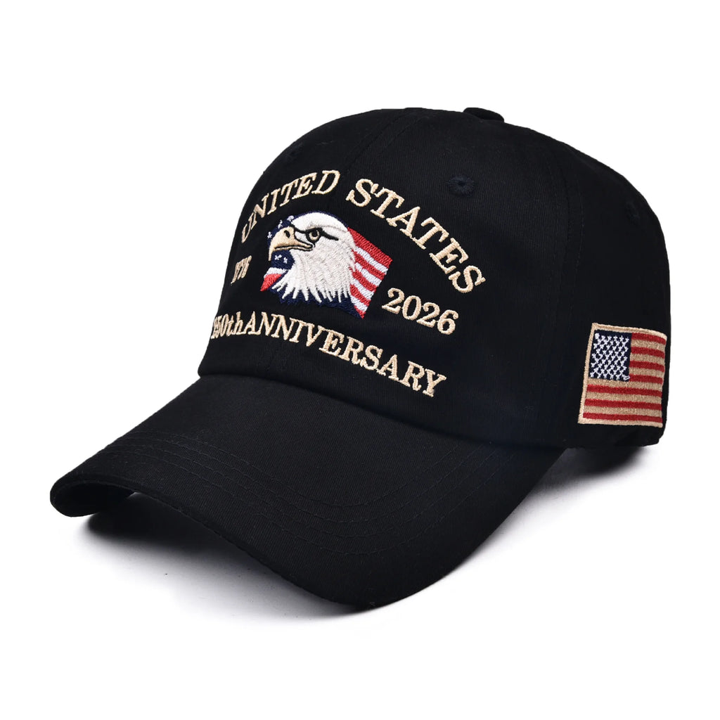 United States 250th Anniversary Baseball Cap - Eagle & Liberty Design, Handmade Embroidery Hat for Men Women, Adjustable