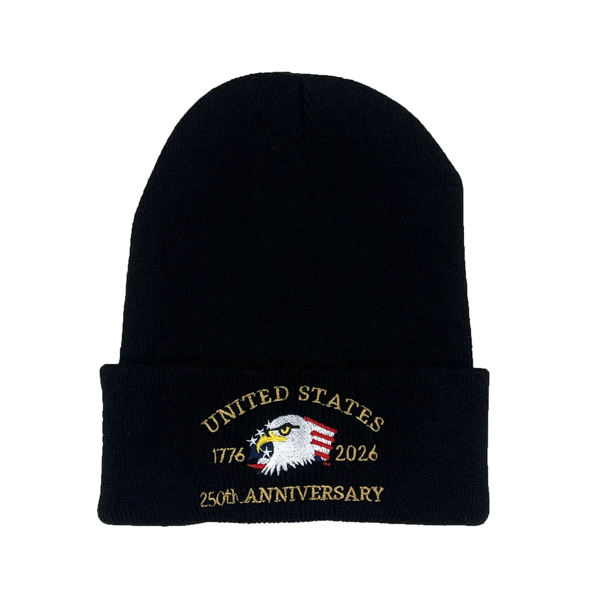 250th Anniversary USA Knit Hat Warm Cozy Embroidery Beanie for Women Men, 250 Year American Anniversary Merchandise