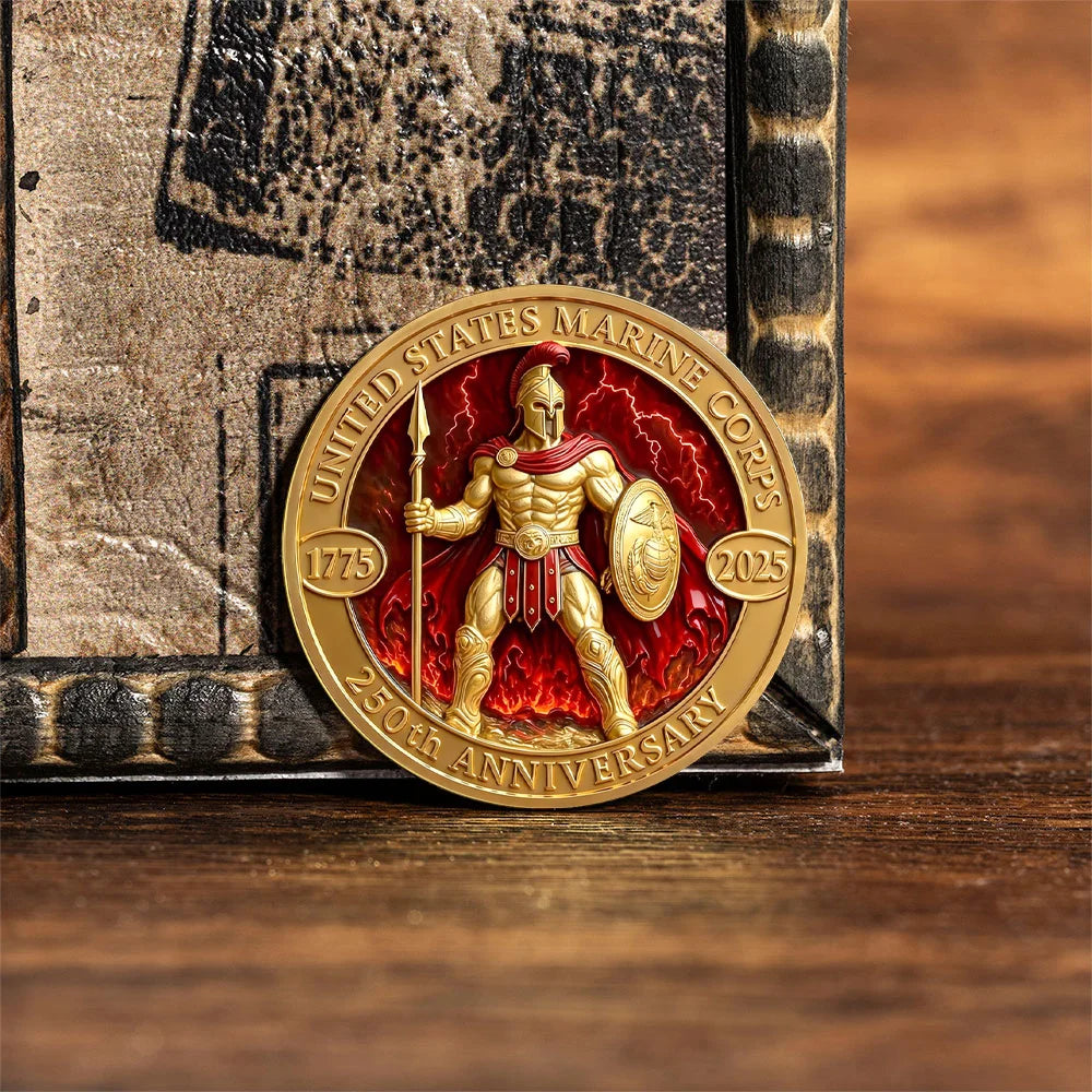 The New Marine Corps 2D Printed Collectible Coin 250th Anniversary of The United States Gold Plated Souvenir Coin