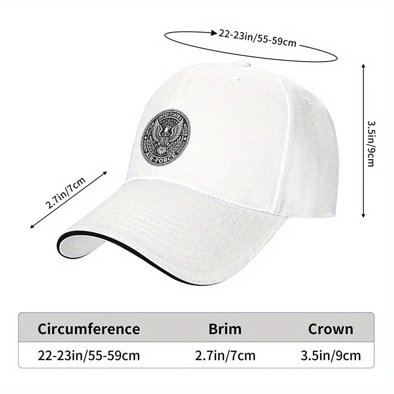 Unisex US Air Force veteran retro baseball cap, adjustable classic lightweight golf dad hat, suitable for all seasons