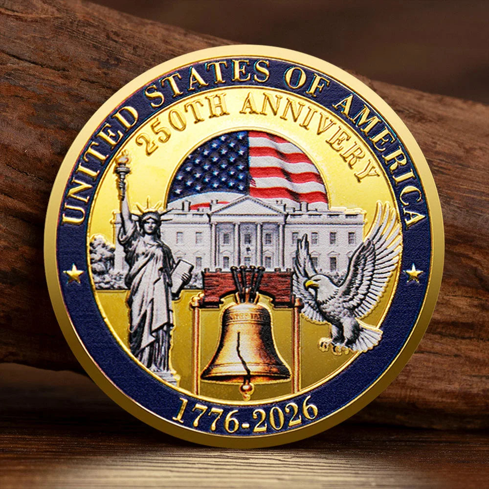 1776-2026 United States of America 250th Anniversary Souvenir Coin Gold Plated The White House Collection Coin
