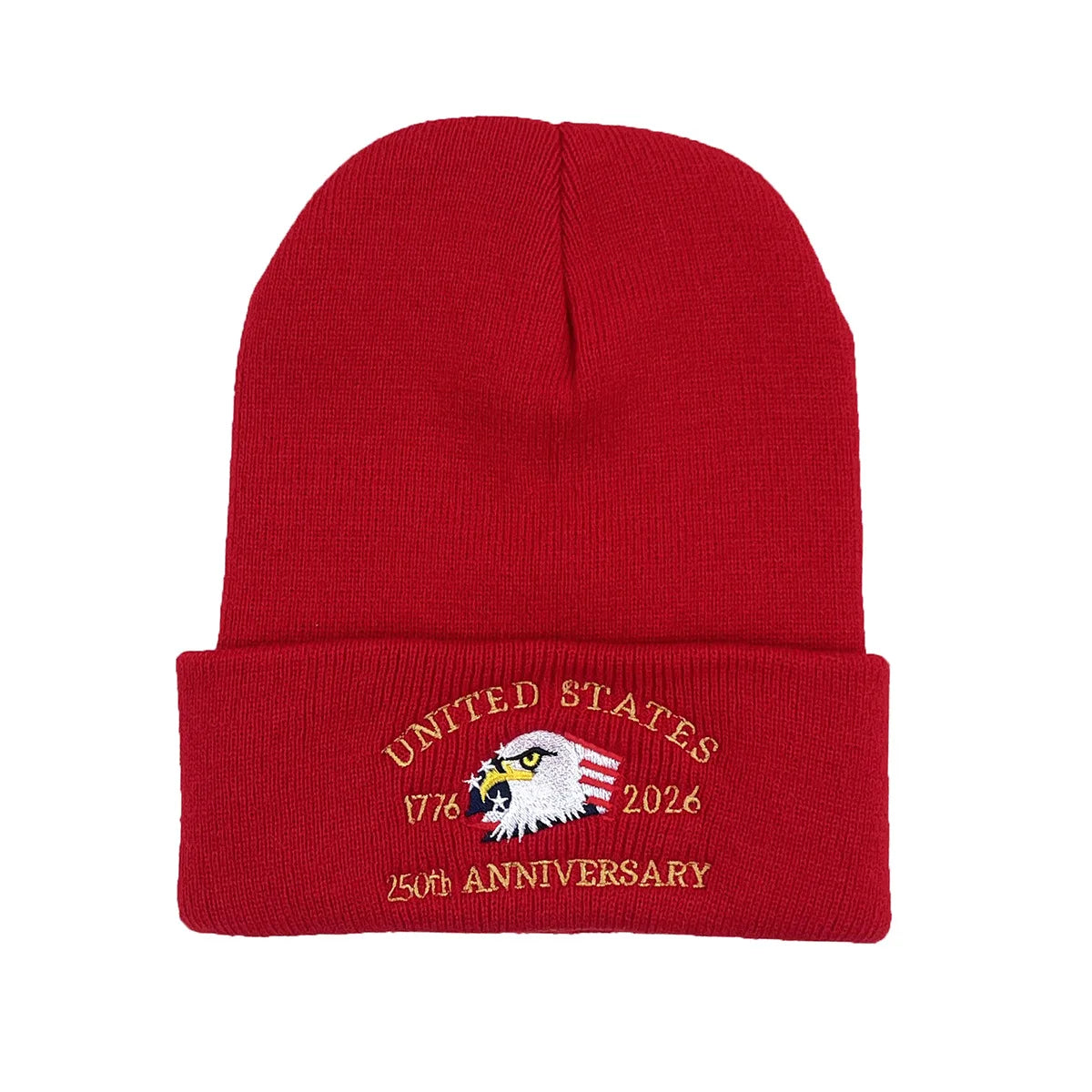 250th Anniversary USA Knit Hat Warm Cozy Embroidery Beanie for Women Men, 250 Year American Anniversary Merchandise