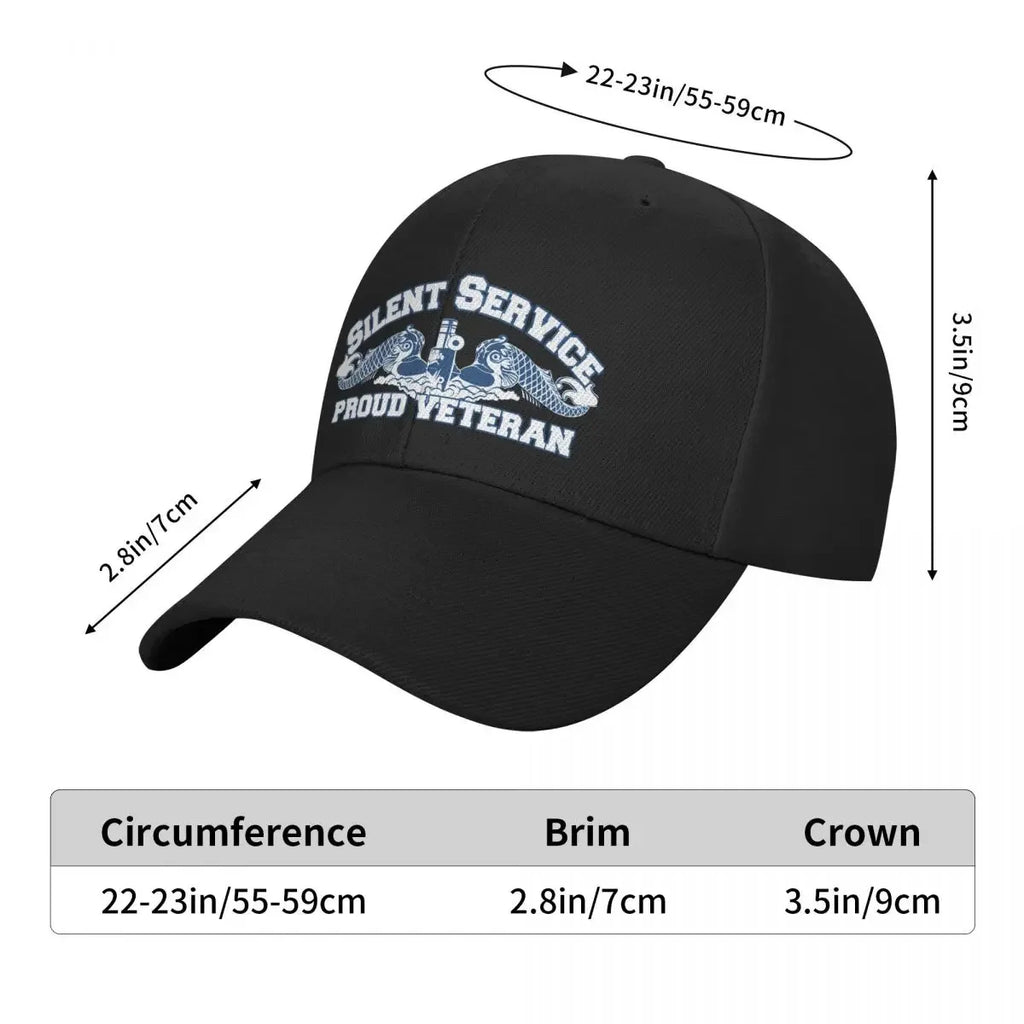 Silent Service - Proud Veteran Baseball Cap New In The Hat Winter hat Big Size Hat Christmas Women Beach Fashion Men's