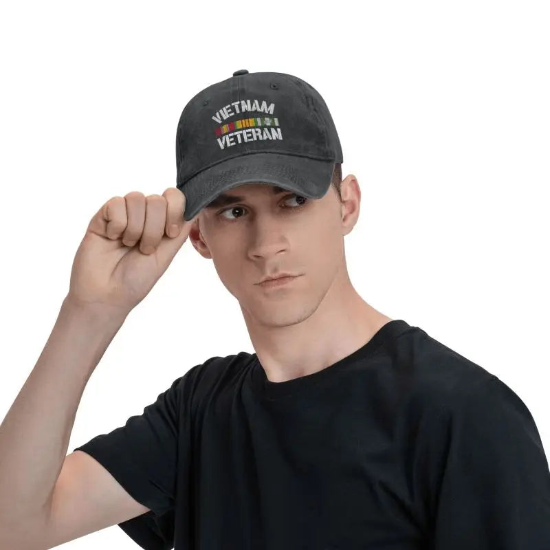 Custom Fashion Cotton Vietnam Veteran Pride Service Ribbon Baseball Cap for Women Men Breathable Dad Hat Sports