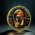 USA 250th Anniversary Commemorative Coin 1776-2026 - Statue of Liberty, Liberty Bell & Eagle Design, Patriotic Collector's Gift
