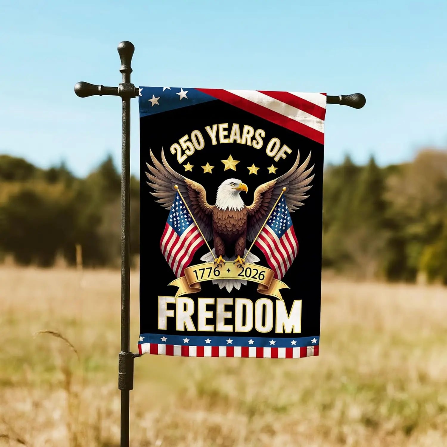 250 Anniversary Usa Flag, American 250 Flag, Patriotic Stars and Eagle Design, 12x18 In Double Sided, 250 year american anni UUL