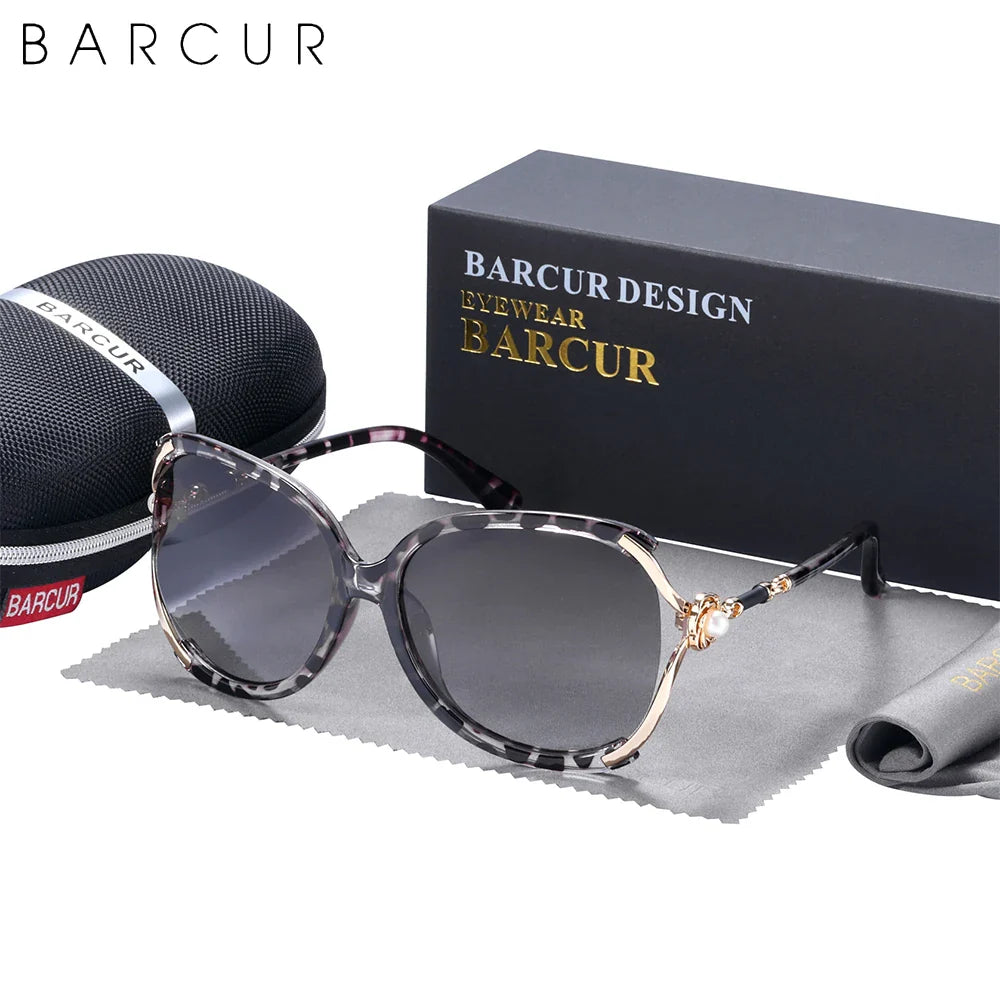 BARCUR Sunglasses Trendy Butterfly Design Fashion Women Sunglasses Polarized Lens Ladies Sun Glasses UV400 Protection for Hot Summer Days