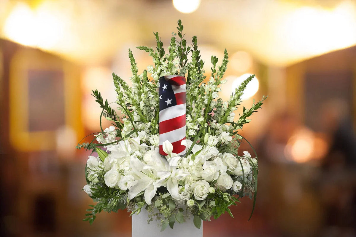American Flag - Biodegradable & Eco Friendly Burial or Scattering Urn / Tube  for Ashes and Cremation