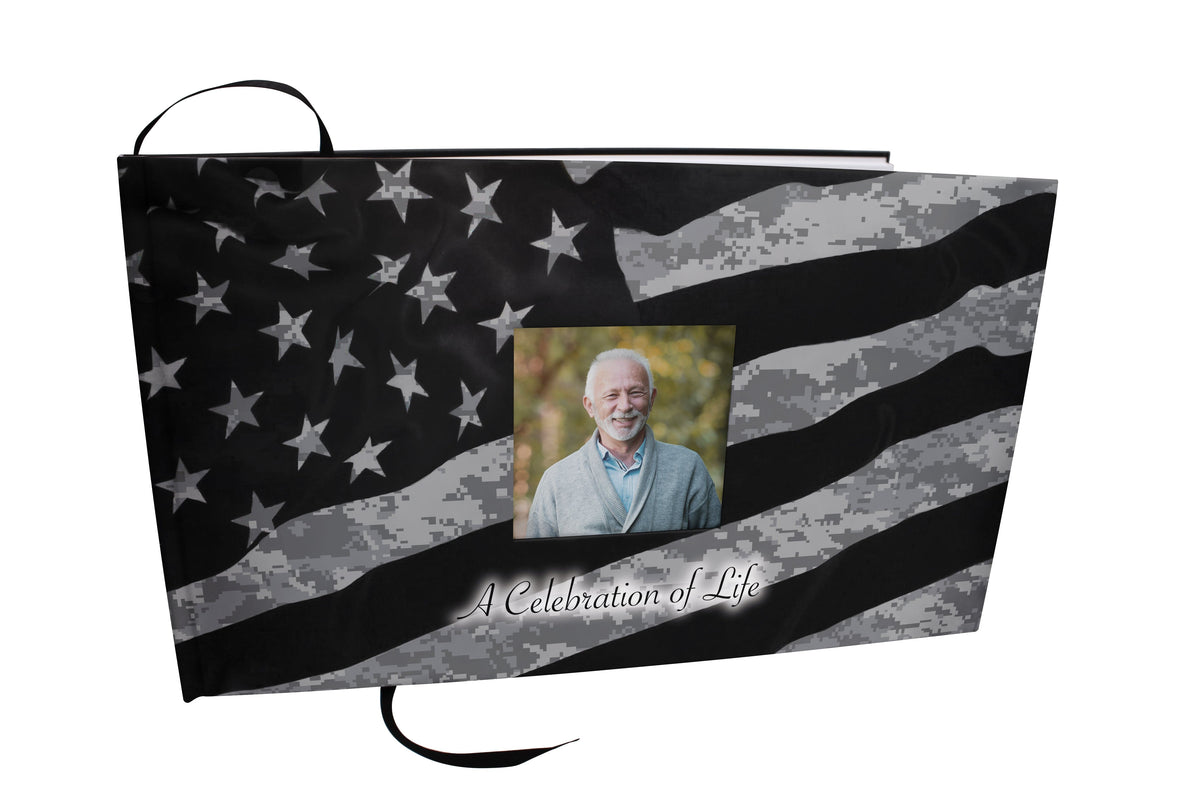 Army UCP Matching Themed 'Celebration of Life' Guest Book for Funeral or Memorial Service