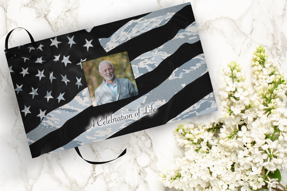 Air Force Tiger Stripe Flag Military Cremation Urns for Human Ashes - Large Adult Funeral Urn