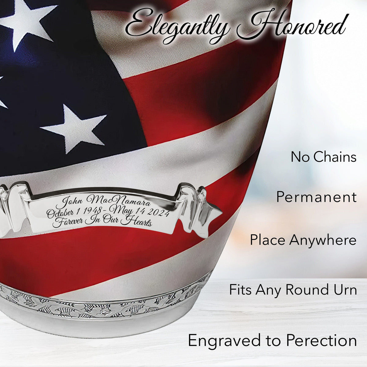 American Flag Cremation Urns for Human Ashes - Large Adult American Flag Urn for Ashes