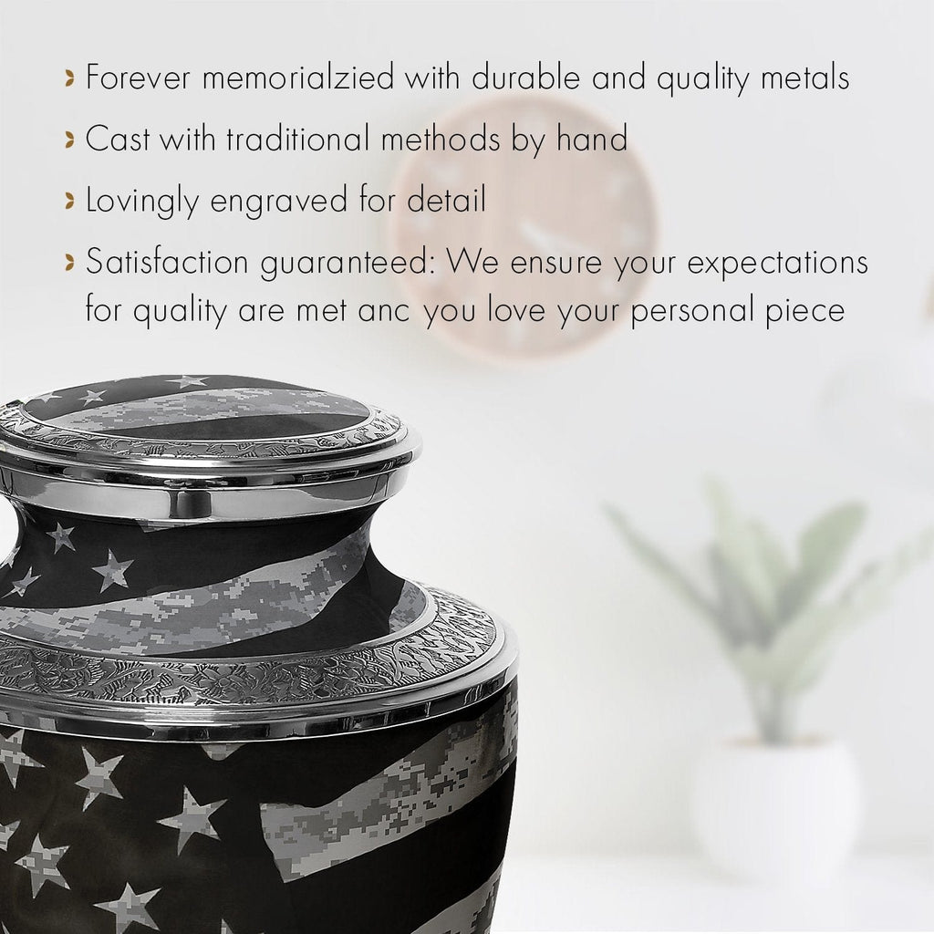 Army UCP Flag Military Extra Large Urn or Companion Urn – Extra Large Urns for Human Ashes | XL Urn & XXL Urn