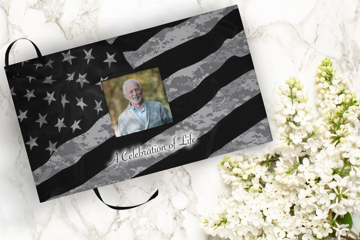 Army UCP Flag Military Cremation Urns for Human Ashes - Large Adult Funeral Urn