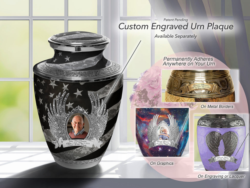 Army UCP Flag Military Extra Large Urn or Companion Urn – Extra Large Urns for Human Ashes | XL Urn & XXL Urn