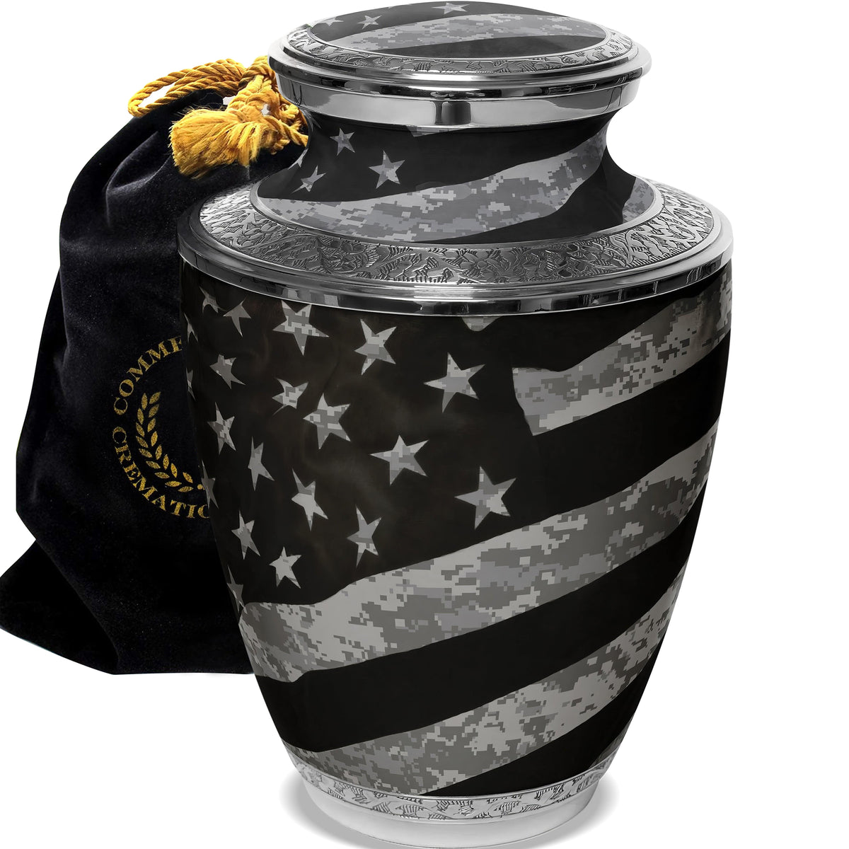 Army UCP Flag Military Extra Large Urn or Companion Urn – Extra Large Urns for Human Ashes | XL Urn & XXL Urn