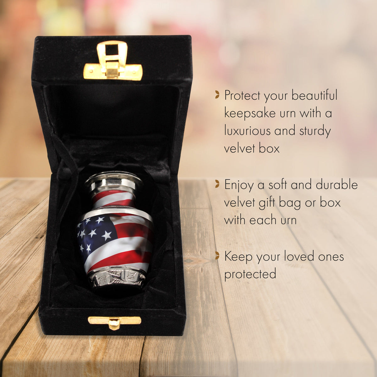 American Flag Extra Large Urn or Companion Urn – Extra Large Urns for Human Ashes | XL Urn & XXL Urn