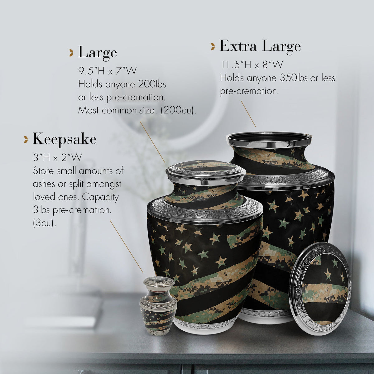 Marine Woodland Extra Large Urn or Companion Urn – Extra Large Urns for Human Ashes | XL Urn & XXL Urn