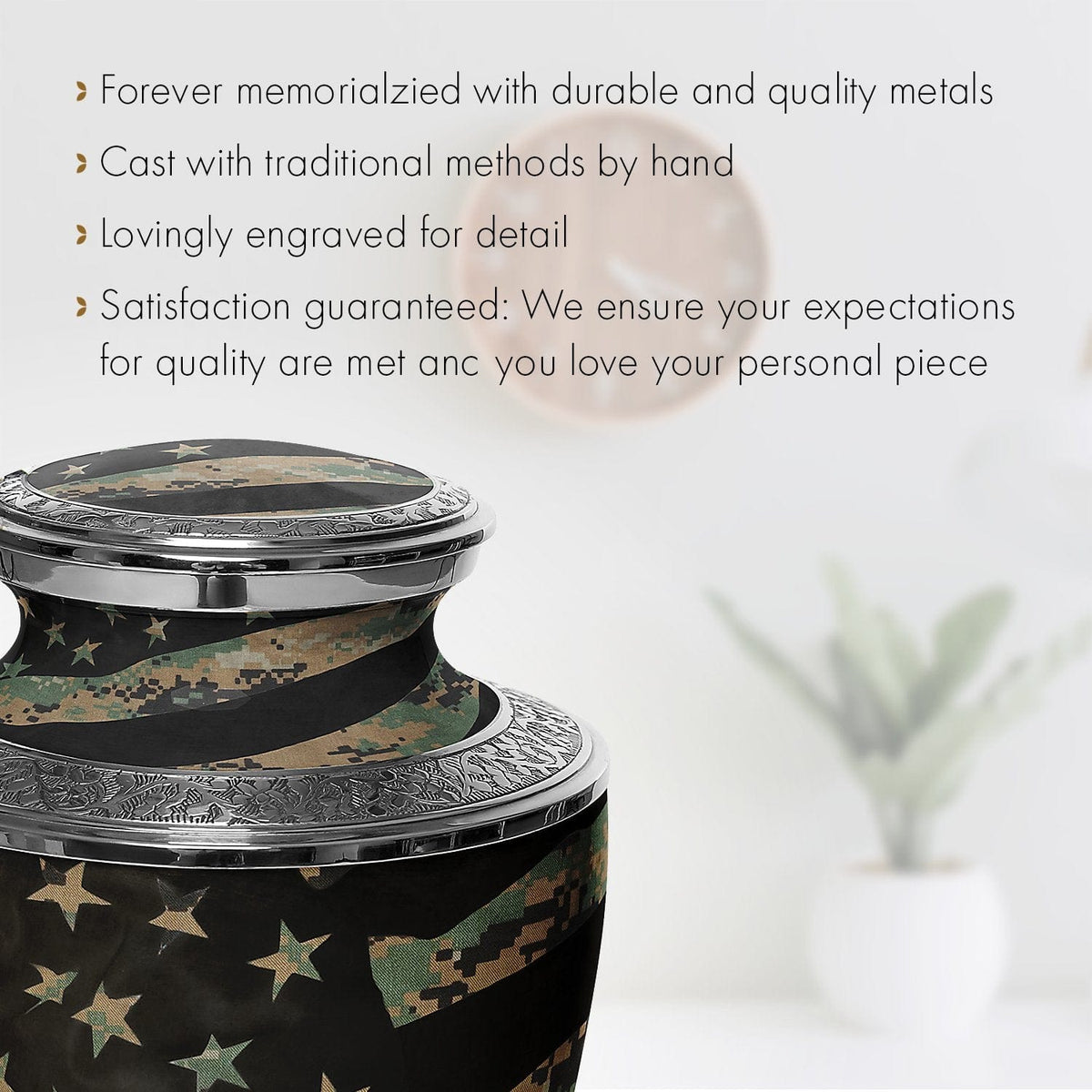 Marine Woodland Cremation Urns for Human Ashes - Large Adult Funeral Urn