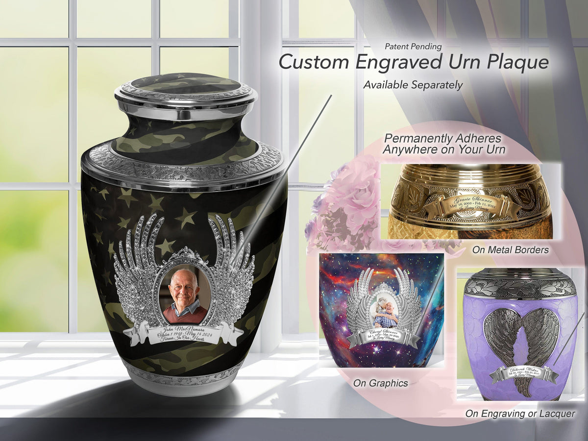 Traditional Camouflage Cremation Urns for Human Ashes - Large Adult Funeral Urn