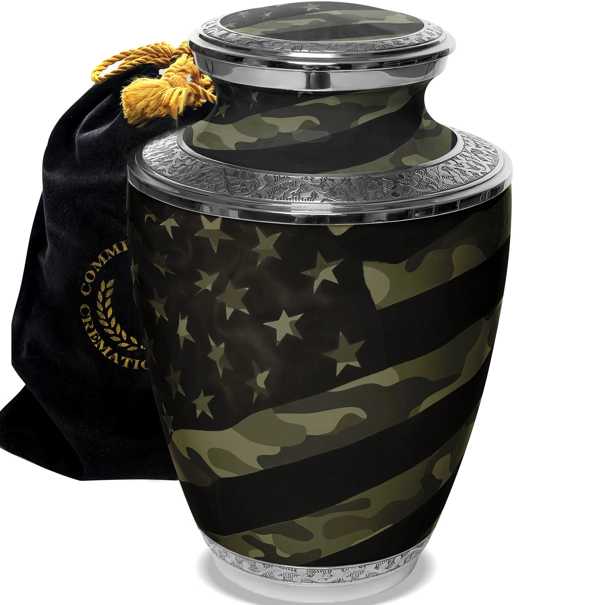 Traditional Camouflage Cremation Urns for Human Ashes - Large Adult Funeral Urn