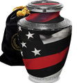 Red Line Firefighter Extra Large Urn or Companion Urn – Extra Large Urns for Human Ashes | XL Urn & XXL Urn