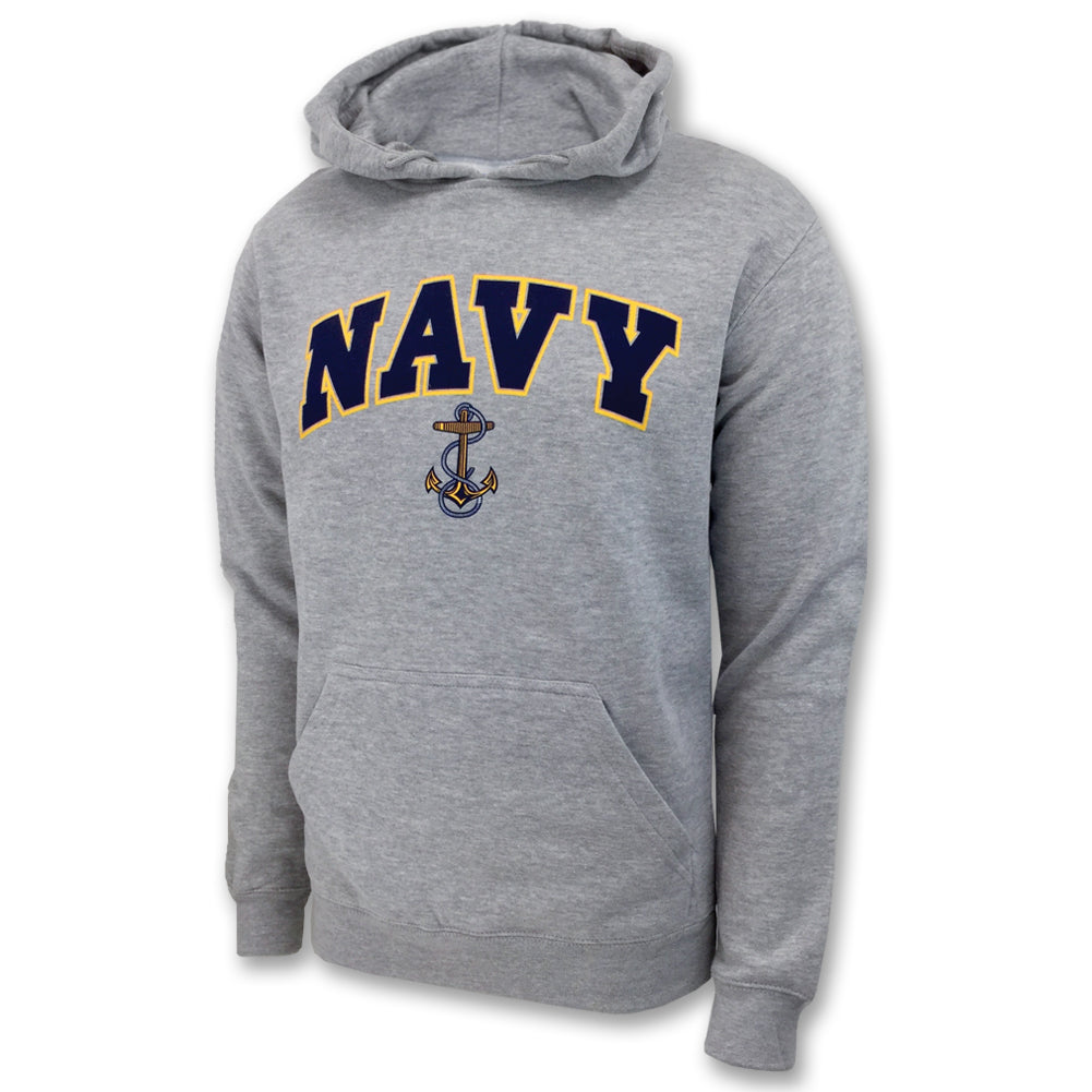 Navy Arch Anchor Hood (Grey)